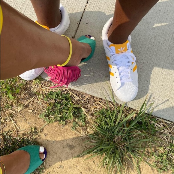 Colorful Ankle Strap Peep-Toe Heels - Picture 4 of 4